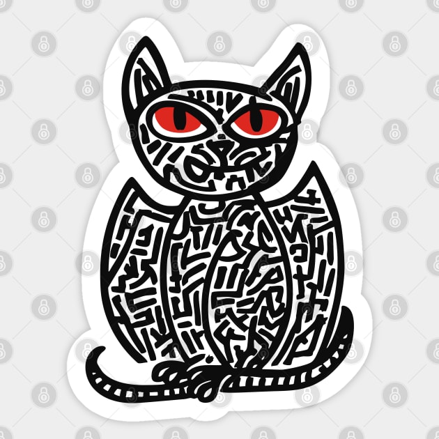 Fantasy Owl Cat Creature for Imaginative Kids Room Decor Sticker by TuncGK